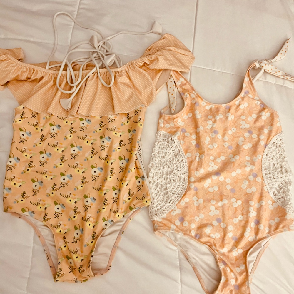 2 Kimi and Li Peach colored one pieces Size 10